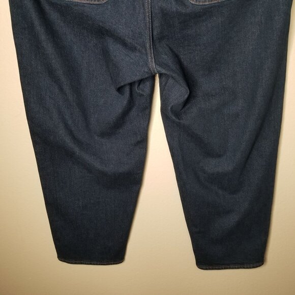 Old Navy 20p Jeans Short SkyHi Straight Extra High Rise Medium Dark Wash Stretch - Picture 4 of 6
